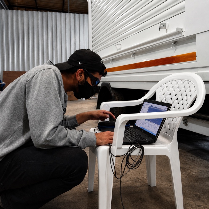 Kanishka working on an engineering project in a workshop